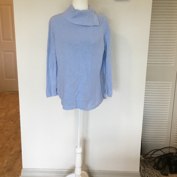 Talbots Sweaters - Talbots blue knit turtleneck sweater size medium